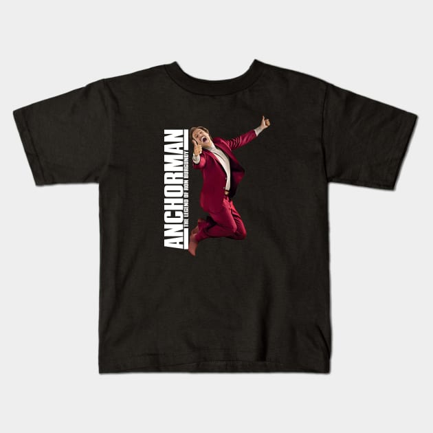 Anchorman Jump Kids T-Shirt by Story At Dawn 